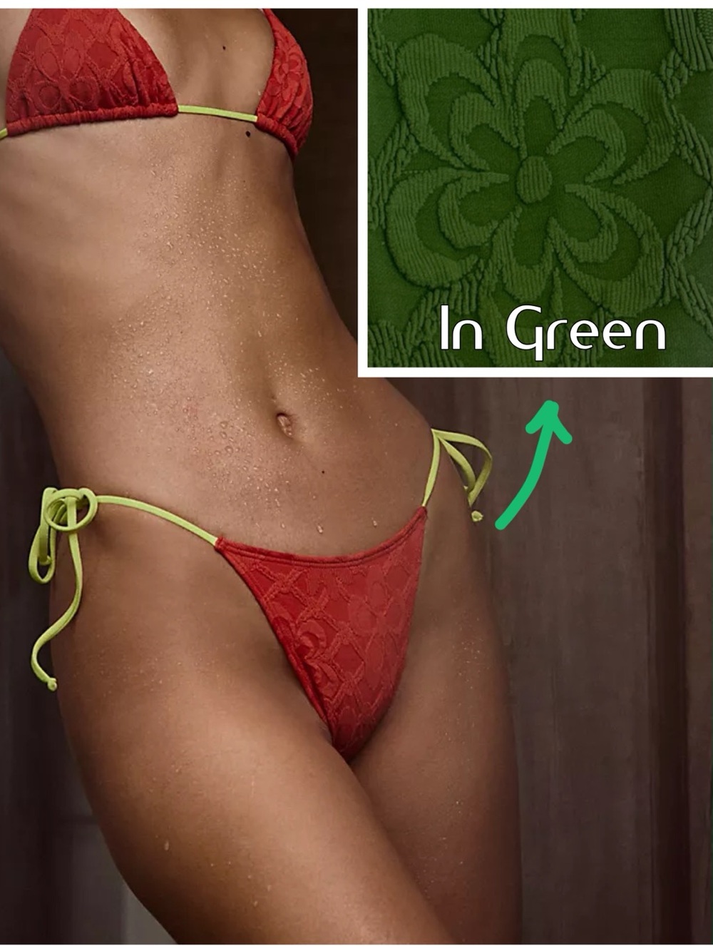 free-est Michelle Bikini Skimpier Bottoms - Green
